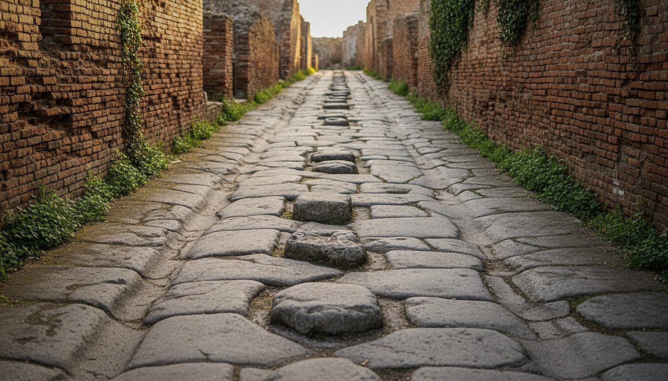 石畳の古代ローマの道のイメージ